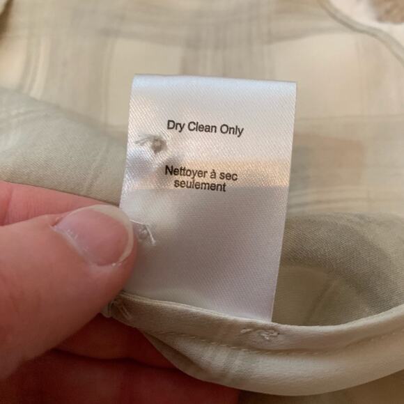 Aritzia A Moveable Feast gray cream plaid silk dress tunic oversize fit size XXS - Picture 11 of 16